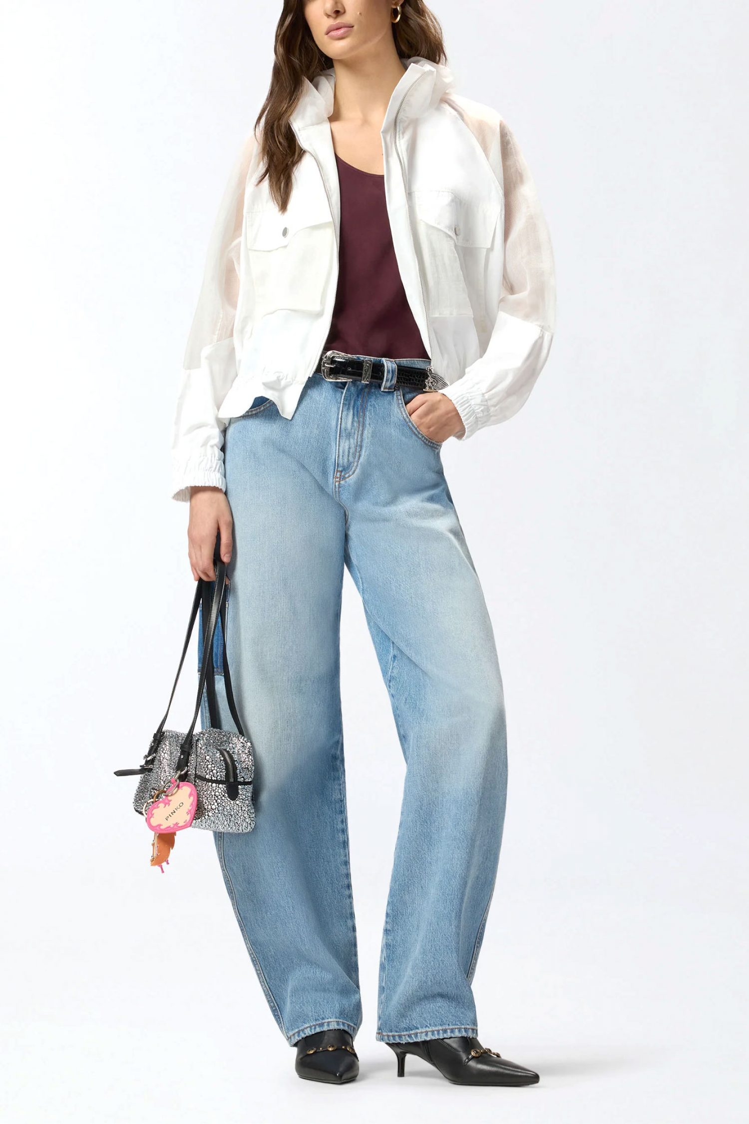 PINKO ΜΠΟΥΦΑΝ ΜΕ ΔΙΑΦΑΝΕΙΕΣ BETH BLOUSON ΛΕΥΚΟ φωτογραφία