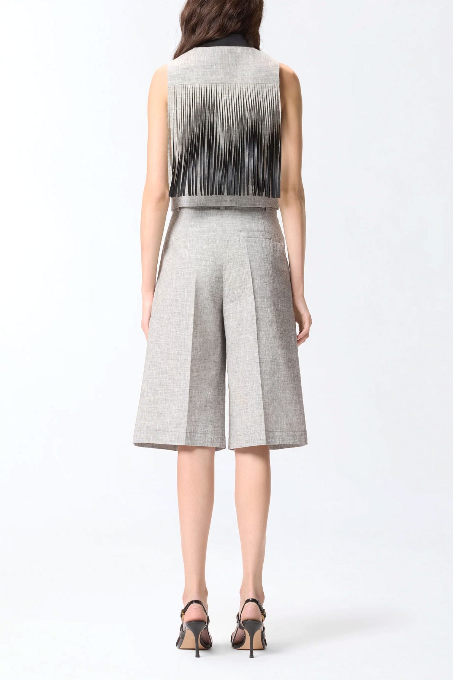 PINKO ΓΙΛΕΚΟ ME KΡΟΣΣΙΑ BORETTO GILET ΓΚΡΙ φωτογραφία