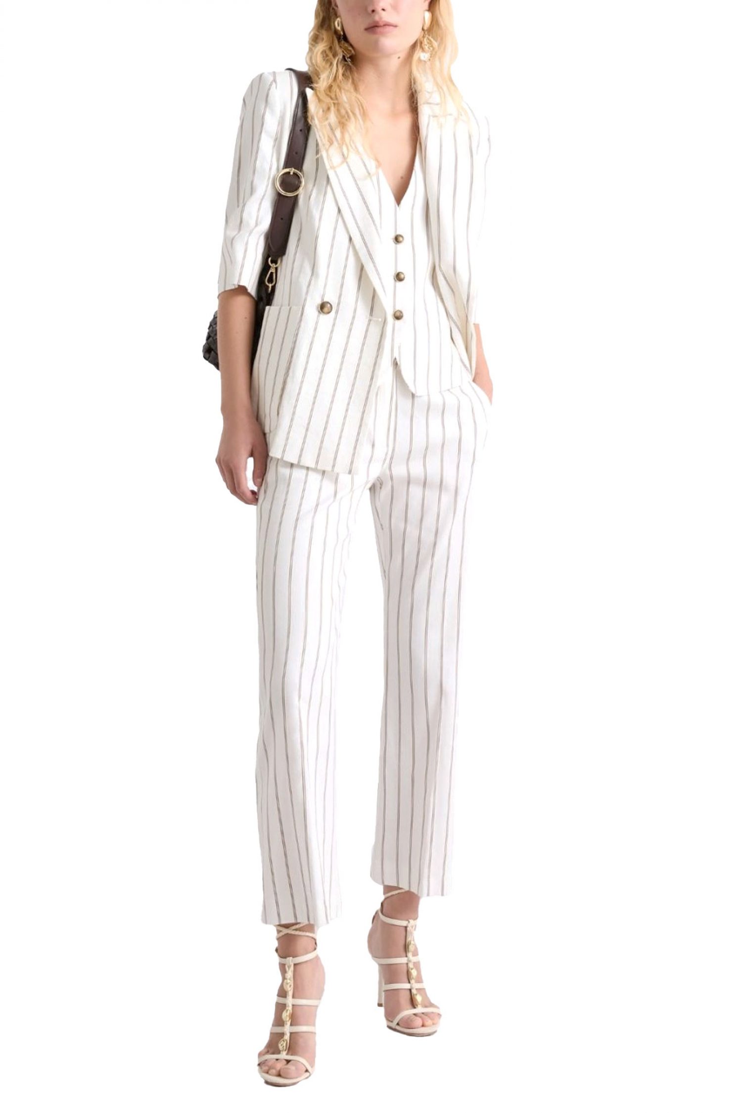 MARELLA ΓΙΛΕΚΟ ΡΙΓΕ MLLTESO ΕΚΡΟΥ-ΚΑΦΕ φωτογραφία