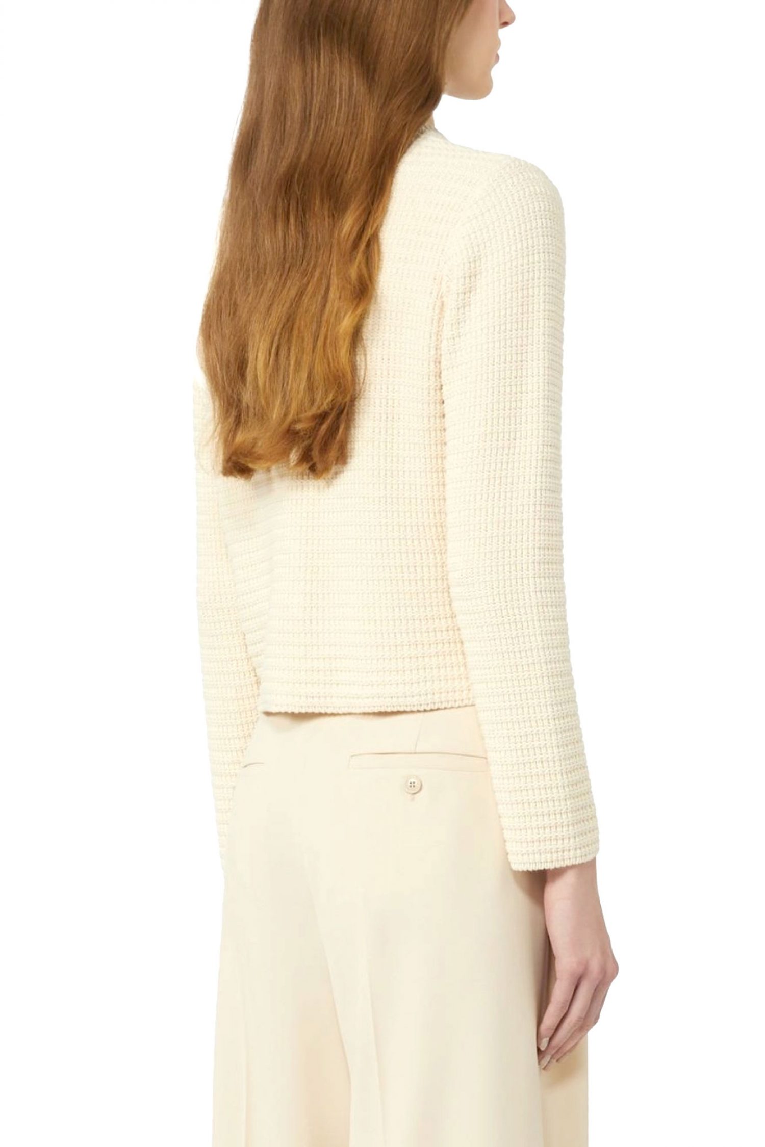 MAX MARA WEEKEND ΖΑΚΕΤΑ ΠΛΕΚΤΟ WKDVODKA CROPPED ΜΠΕΖ φωτογραφία