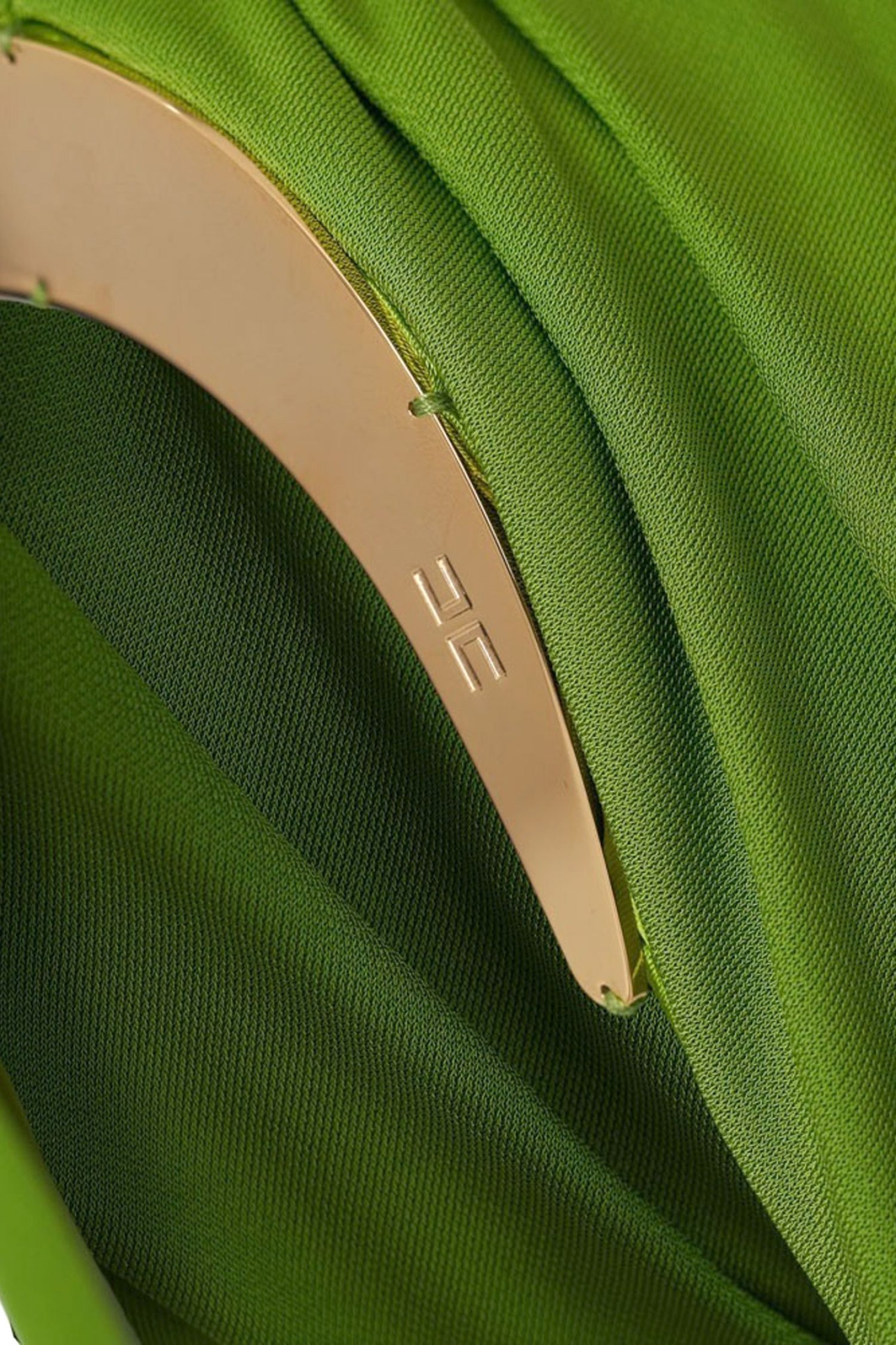 ELISABETTA FRANCHI ΚΟΡΜΑΚΙ ΝΤΡΑΠΕ ΒΑΤΑ ΠΡΑΣΙΝΟ φωτογραφία