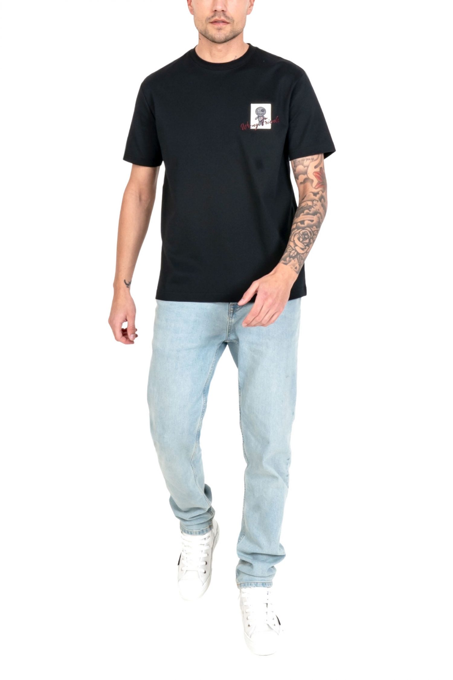 WRONG FRIENDS T-SHIRT BALTIMORE LOGO ΜΑΥΡΟ φωτογραφία