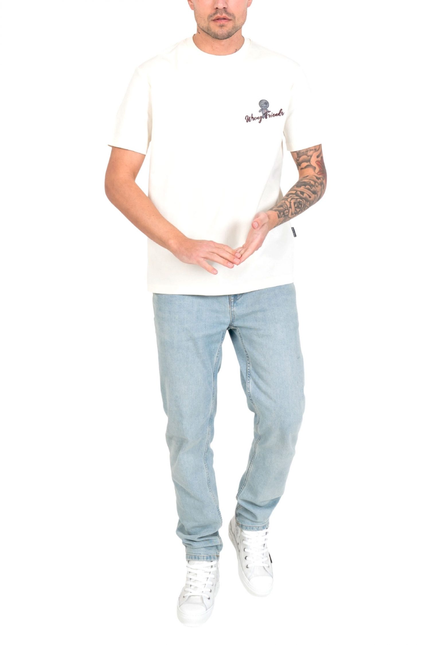 WRONG FRIENDS T-SHIRT BALTIMORE LOGO ΕΚΡΟΥ φωτογραφία