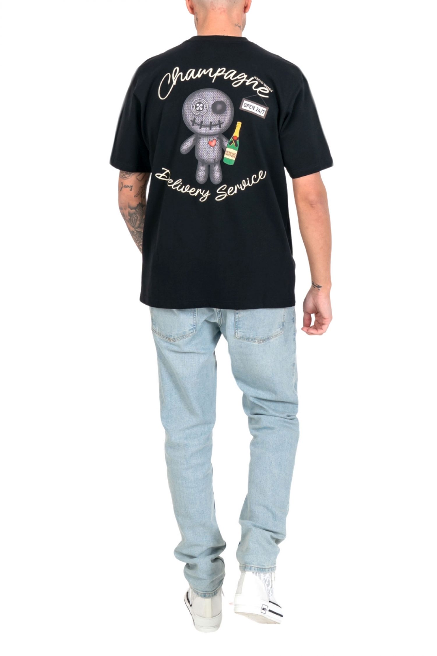 WRONG FRIENDS T-SHIRT TULSA LOGO ΜΑΥΡΟ φωτογραφία