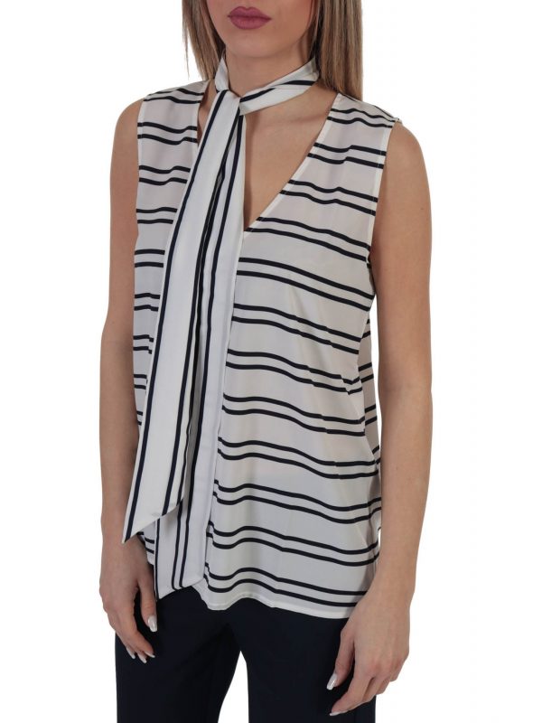 MARELLA EMME TOP VIVY ΡΙΓΕ V NECK ΓΡΑΒΑΤΑ ΙΒΟΥΑΡ - Image 3