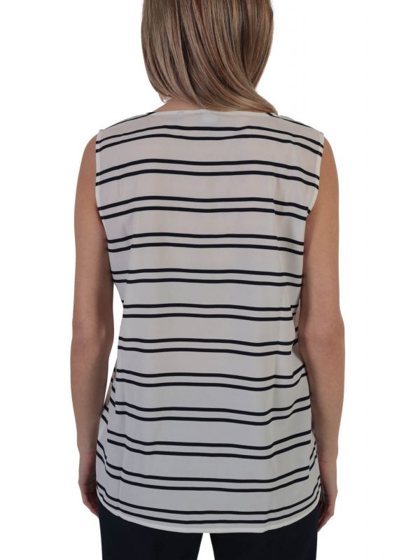 MARELLA EMME TOP VIVY ΡΙΓΕ V NECK ΓΡΑΒΑΤΑ ΙΒΟΥΑΡ - Image 4