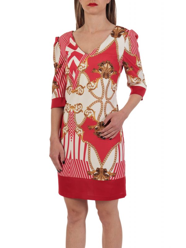 RELISH ΦΟΡΕΜΑ CAPPADOCIA MULTIPRINT V-ΜΠΡΟΣ ΠΙΣΩ ΤΡΟΥΑΚΑΡ ΜΑΝΙΚΙ ΚΟΚΚΙΝΟ - Image 3