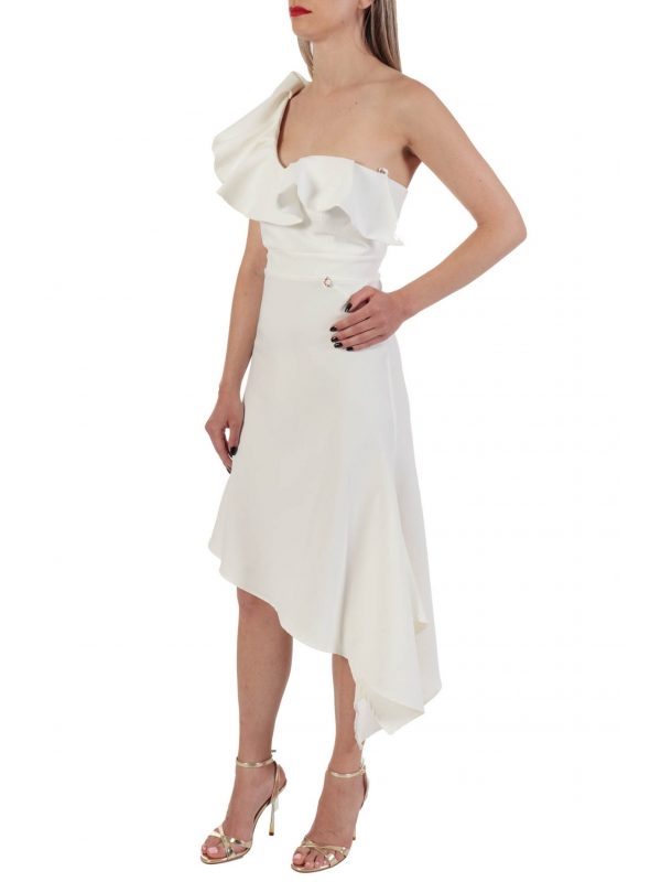 RELISH ΦΟΡΕΜΑ MIDI MIRIADER ΑΣΥΜΜΕΤΡΟ ΕΝΑΣ ΩΜΟΣ ΒΟΛΑΝ ΕΚΡΟΥ - Image 3