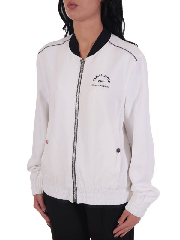 KARL LAGERFELD ΜΠΟΥΦΑΝ CADY BOMBER W/LOGO TAPE ΦΕΡΜΟΥΑΡ ΛΕΥΚΟ - Image 2