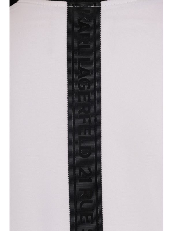 KARL LAGERFELD ΜΠΟΥΦΑΝ CADY BOMBER W/LOGO TAPE ΦΕΡΜΟΥΑΡ ΛΕΥΚΟ - Image 5
