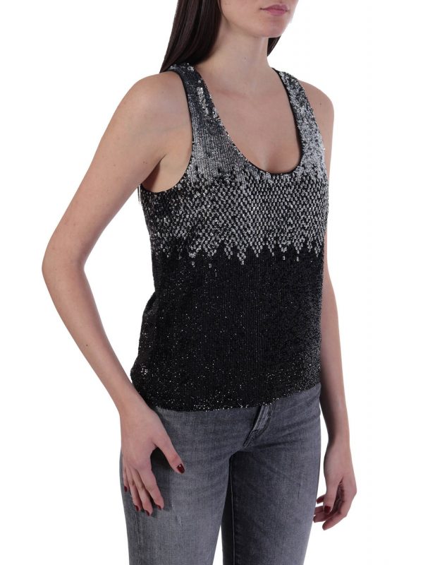 PINKO TOP DINKO ΠΑΓΙΕΤΑ ΑΣΗΜΙ/ΜΑΥΡΟ - Image 2