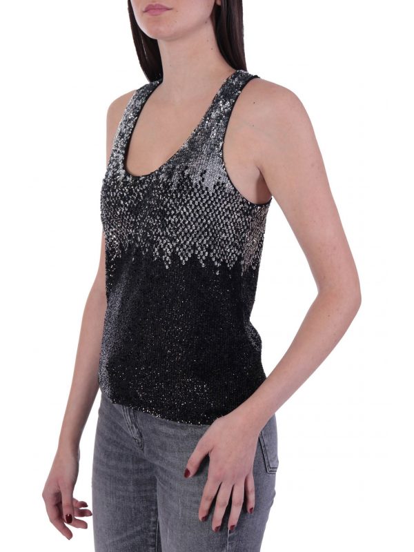 PINKO TOP DINKO ΠΑΓΙΕΤΑ ΑΣΗΜΙ/ΜΑΥΡΟ - Image 3