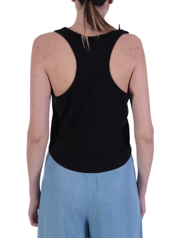 PINKO TOP BAMBUSA CANOTTA ΣΤΑΜΠΑ PINKO UNIQUENESS ΜΑΥΡΟ - Image 4