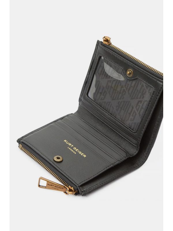 KURT GEIGER ΠΟΡΤΟΦΟΛΙ MINI PURSE ΚΑΠΙΤΟΝΕ LOGO ΜΑΥΡΟ