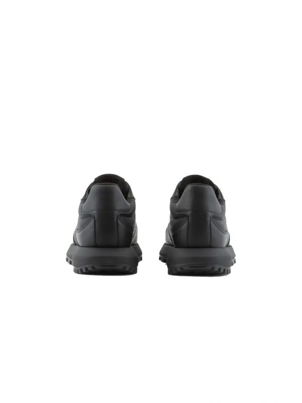 EMPORIO ARMANI  ΠΑΠΟΥΤΣΙΑ SNEAKERS LOGO ΜΑΥΡΟ