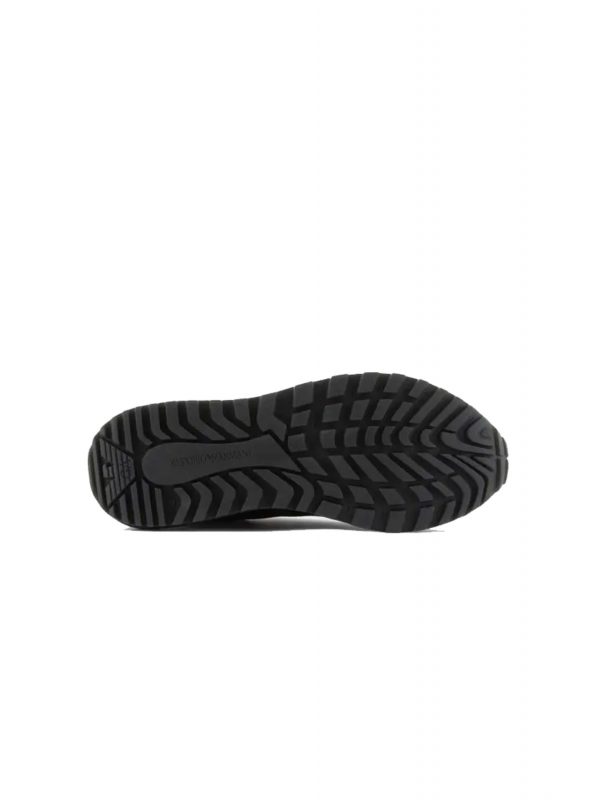 EMPORIO ARMANI  ΠΑΠΟΥΤΣΙΑ SNEAKERS LOGO ΜΑΥΡΟ