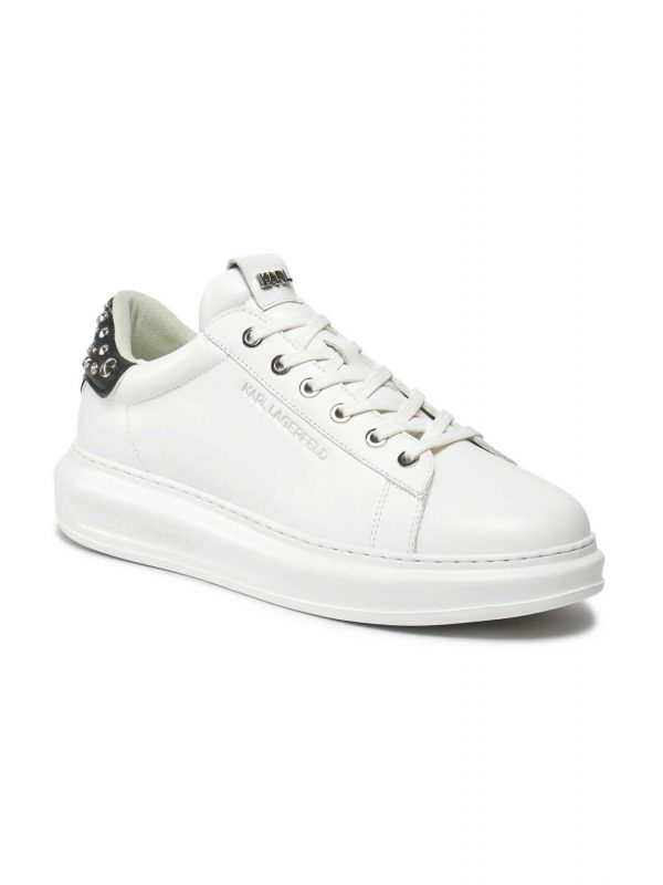 KARL LAGERFELD ΠΑΠΟΥΤΣΙΑ SNEAKERS KAPRI MENS RIVET KOUNTER ΤΡΟΥΚΣ LOGO ΛΕΥΚΟ