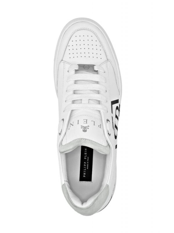 PHILIPP PLEIN ΠΑΠΟΥΤΣΙΑ SNEAKERS LOGO HEXAGON ΛΕΥΚΟ