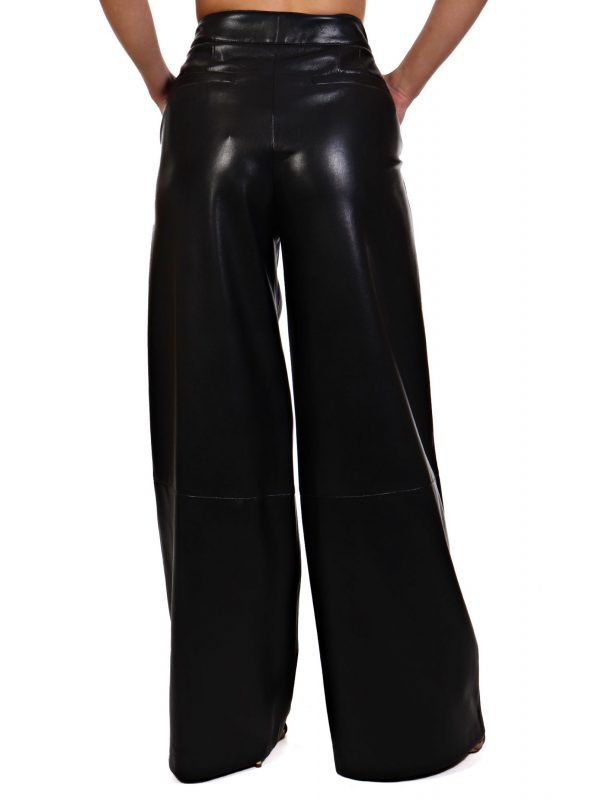 BOSS ΠΑΝΤΕΛΟΝΑ TADESA FAUX LEATHER ΠΙΕΤΕΣ ΜΑΥΡΟ