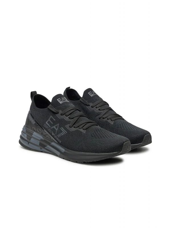 ARMANI 7 ΠΑΠΟΥΤΣΙΑ SNEAKERS LOGO ΜΑΥΡΟ