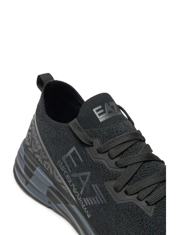 ARMANI 7 ΠΑΠΟΥΤΣΙΑ SNEAKERS LOGO ΜΑΥΡΟ