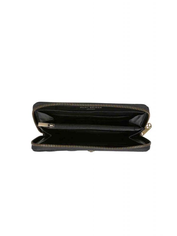 KURT GEIGER ΠΟΡΤΟΦΟΛΙ Κ ZIP AROUND WALLET EAGLE ΚΑΠΙΤΟΝΕ LOGO ΜΑΥΡΟ
