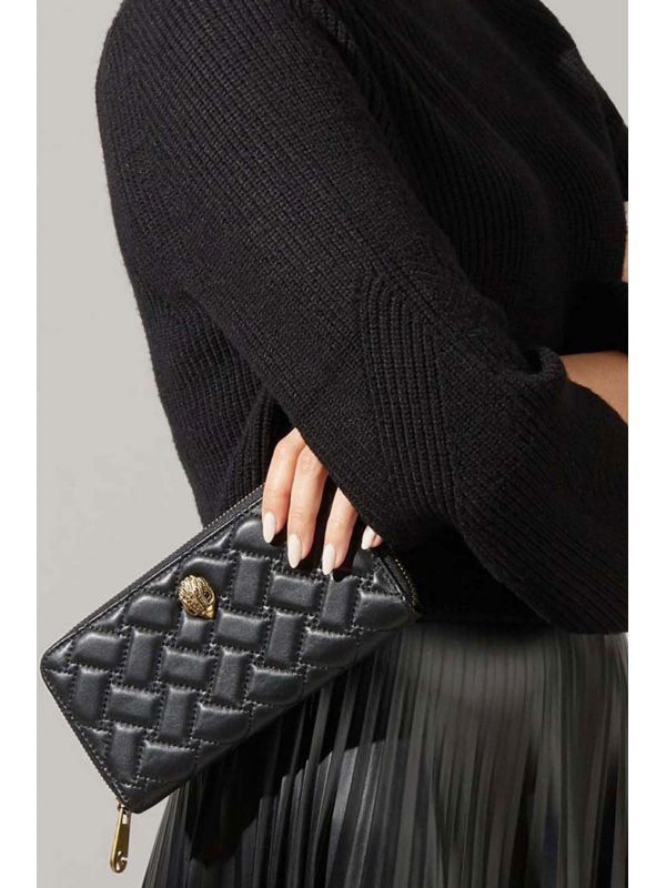 KURT GEIGER ΠΟΡΤΟΦΟΛΙ Κ ZIP AROUND WALLET EAGLE ΚΑΠΙΤΟΝΕ LOGO ΜΑΥΡΟ