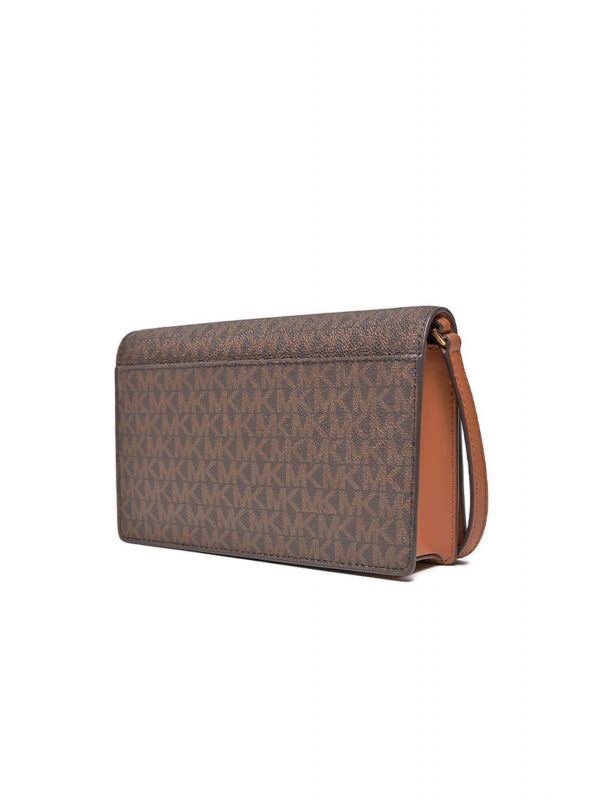 MICHAEL KORS ΤΣΑΝΤΑΚΙ CROSSBODY JET SET ALL OVER LOGO ΚΑΦΕ/ΤΑΜΠΑ - Image 2