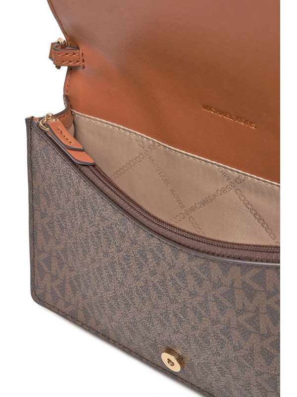 MICHAEL KORS ΤΣΑΝΤΑΚΙ CROSSBODY JET SET ALL OVER LOGO ΚΑΦΕ/ΤΑΜΠΑ - Image 4