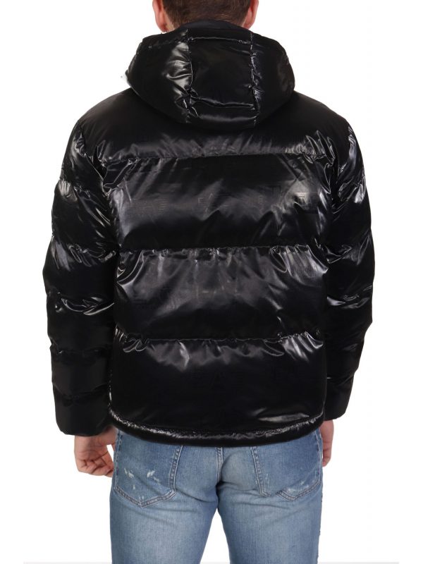 ARMANI 7 ΜΠΟΥΦΑΝ ΦΟΥΣΚΩΤΟ HOODIE LOGO ΜΑΥΡΟ