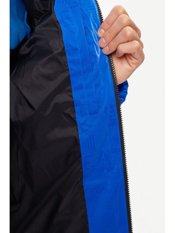 ARMANI 7 ΜΠΟΥΦΑΝ ΦΟΥΣΚΩΤΟ HOODIE LOGO ΡΟΥΑ ΜΠΛΕ
