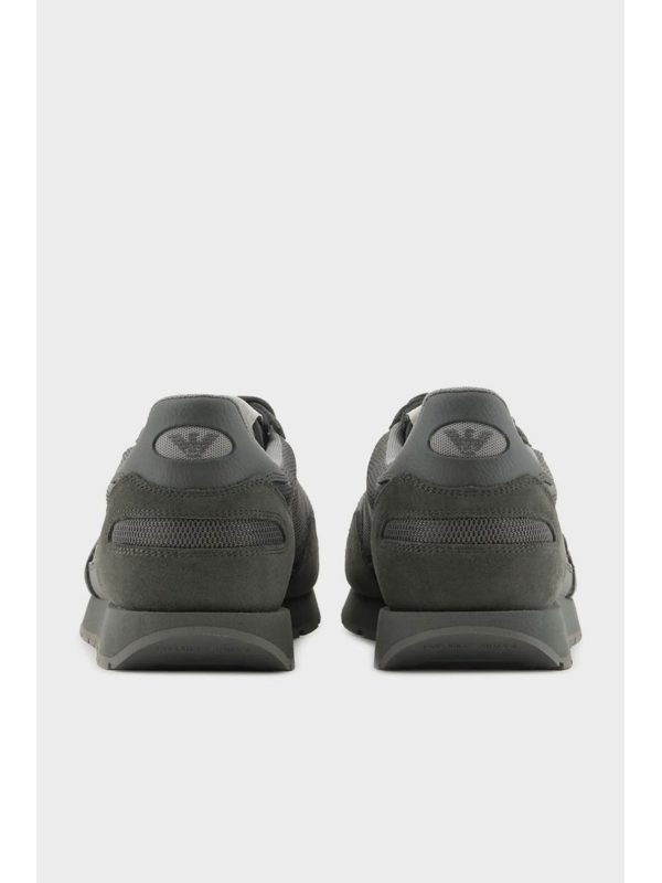 EMPORIO ARMANI ΠΑΠΟΥΤΣΙΑ SNEAKERS LOGO ΧΑΚΙ