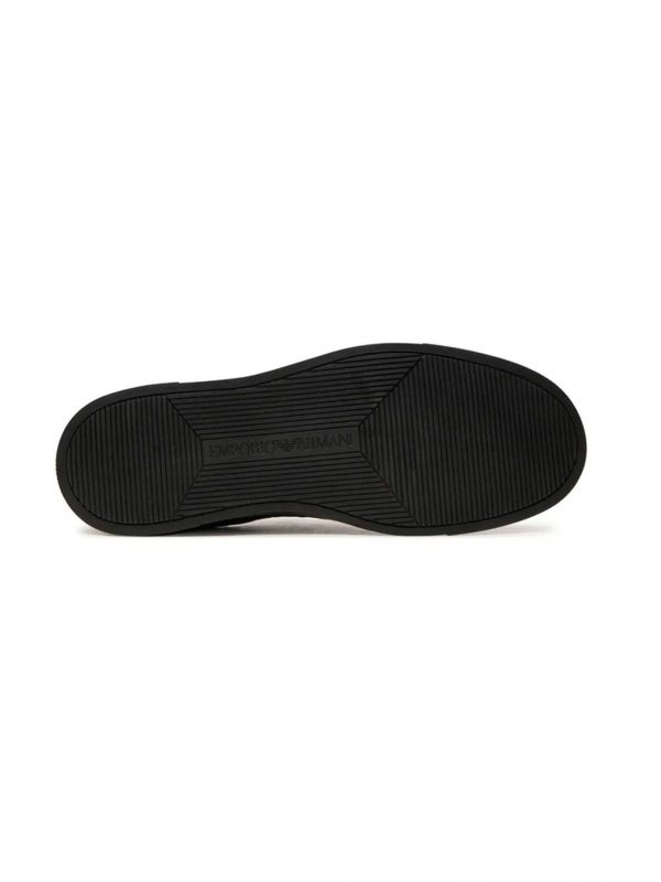 EMPORIO ARMANI ΠΑΠΟΥΤΣΙΑ SNEAKERS ALL OVER LOGO ΜΑΥΡΟ