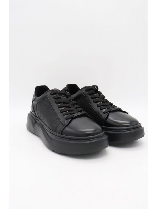 V 19.69 ΠΑΠΟΥΤΣΙ SNEAKERS LOGO ΔΕΤΟ ΜΑΥΡΟ