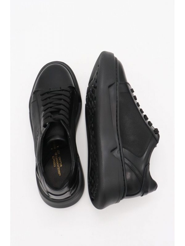 V 19.69 ΠΑΠΟΥΤΣΙ SNEAKERS LOGO ΔΕΤΟ ΜΑΥΡΟ