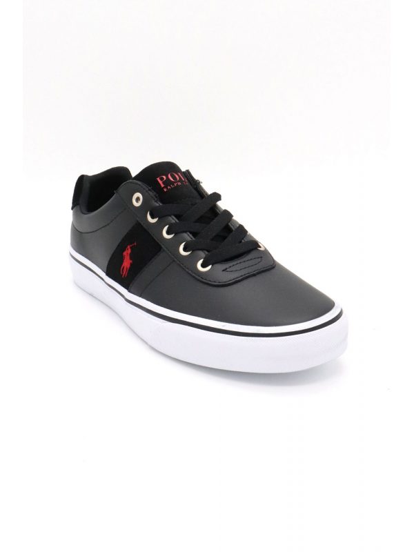 RALPH LAUREN ΠΑΠΟΥΤΣΙΑ SNEAKERS HANFORD II-SK-LTL ΜΑΥΡΟ-ΚΟΚΚΙΝΟ