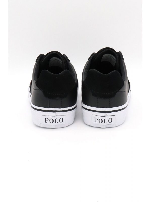 RALPH LAUREN ΠΑΠΟΥΤΣΙΑ SNEAKERS HANFORD II-SK-LTL ΜΑΥΡΟ-ΚΟΚΚΙΝΟ