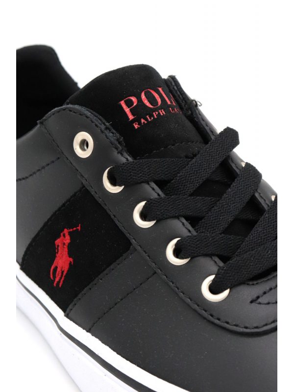RALPH LAUREN ΠΑΠΟΥΤΣΙΑ SNEAKERS HANFORD II-SK-LTL ΜΑΥΡΟ-ΚΟΚΚΙΝΟ