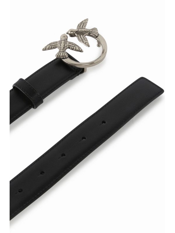 PINKO ΓΥΝΑΙΚΕΙΑ ΖΩΝΗ LOVE BERRY H3 BELT ΑΣΗΜΙ ΑΓKΡΑΦΑ ΜΑΥΡΟ