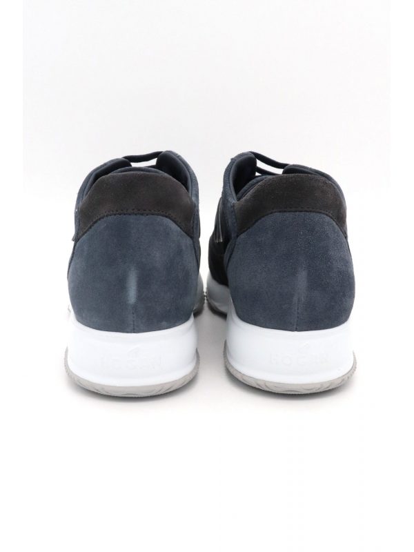 HOGAN ΠΑΠΟΥΤΣΙΑ SNEAKERS INTERACTIVE H FLOCK ΔΕΡΜΑ ΜΠΛΕ
