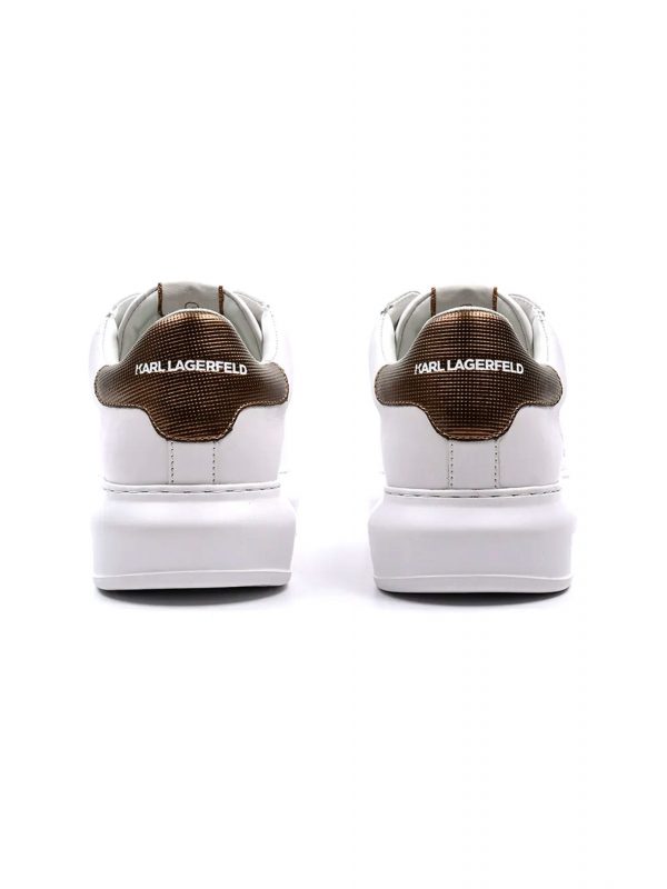 KARL LAGERFELD ΠΑΠΟΥΤΣΙΑ SNEAKERS MAISON KARL LACE ΛΕΥΚΟ-ΜΠΡΟΝΖΕ