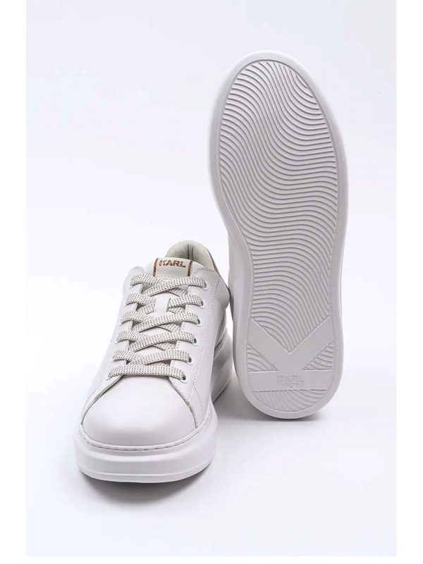 KARL LAGERFELD ΠΑΠΟΥΤΣΙΑ SNEAKERS MAISON KARL LACE ΛΕΥΚΟ-ΜΠΡΟΝΖΕ