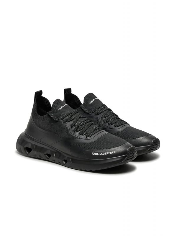 KARL LAGERFELD ΠΑΠΟΥΤΣΙΑ SNEAKERS Κ/KITE RUN KNIT SOCK ΜΑΥΡΟ