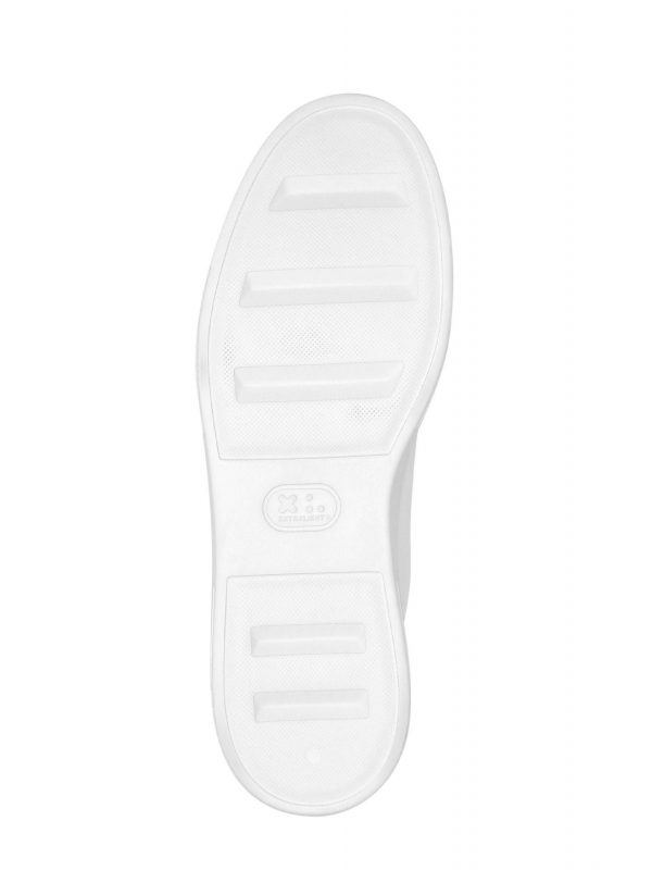 PHILIPP PLEIN ΠΑΠΟΥΤΣΙΑ SNEAKERS NAPPA LEATHER LO-TOP HEXAGON LOGO ΛΕΥΚΟ