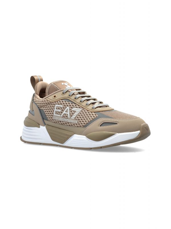 ARMANI 7 ΠΑΠΟΥΤΣΙΑ SNEAKERS LOGO ΜΠΕΖ-ΛΕΥΚΟ