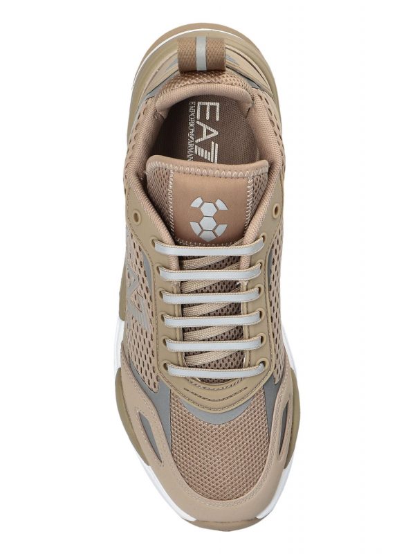 ARMANI 7 ΠΑΠΟΥΤΣΙΑ SNEAKERS LOGO ΜΠΕΖ-ΛΕΥΚΟ