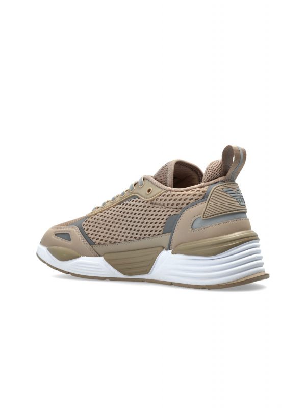 ARMANI 7 ΠΑΠΟΥΤΣΙΑ SNEAKERS LOGO ΜΠΕΖ-ΛΕΥΚΟ