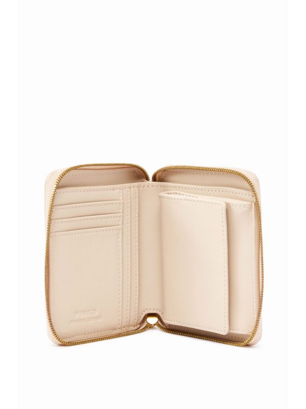 PINKO ΠΟΡΤΟΦΟΛΙ TAYLOR ZIP AROUND VITELLO SETA ΜΠΕΖ