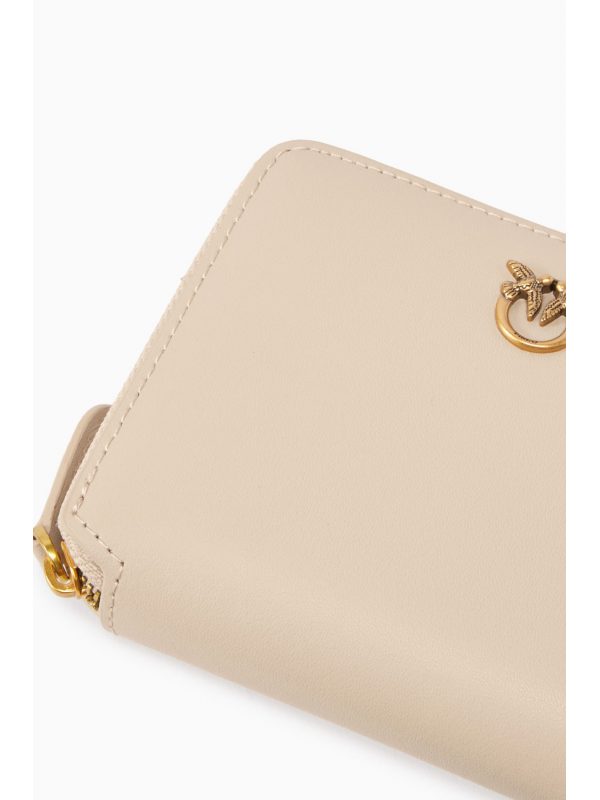 PINKO ΠΟΡΤΟΦΟΛΙ TAYLOR ZIP AROUND VITELLO SETA ΜΠΕΖ