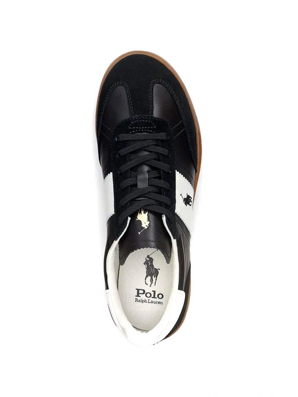 RALPH LAUREN ΠΑΠΟΥΤΣΙΑ SNEAKERS HRT AERA PP-SK-LTL ΜΑΥΡΟ-ΛΕΥΚΟ